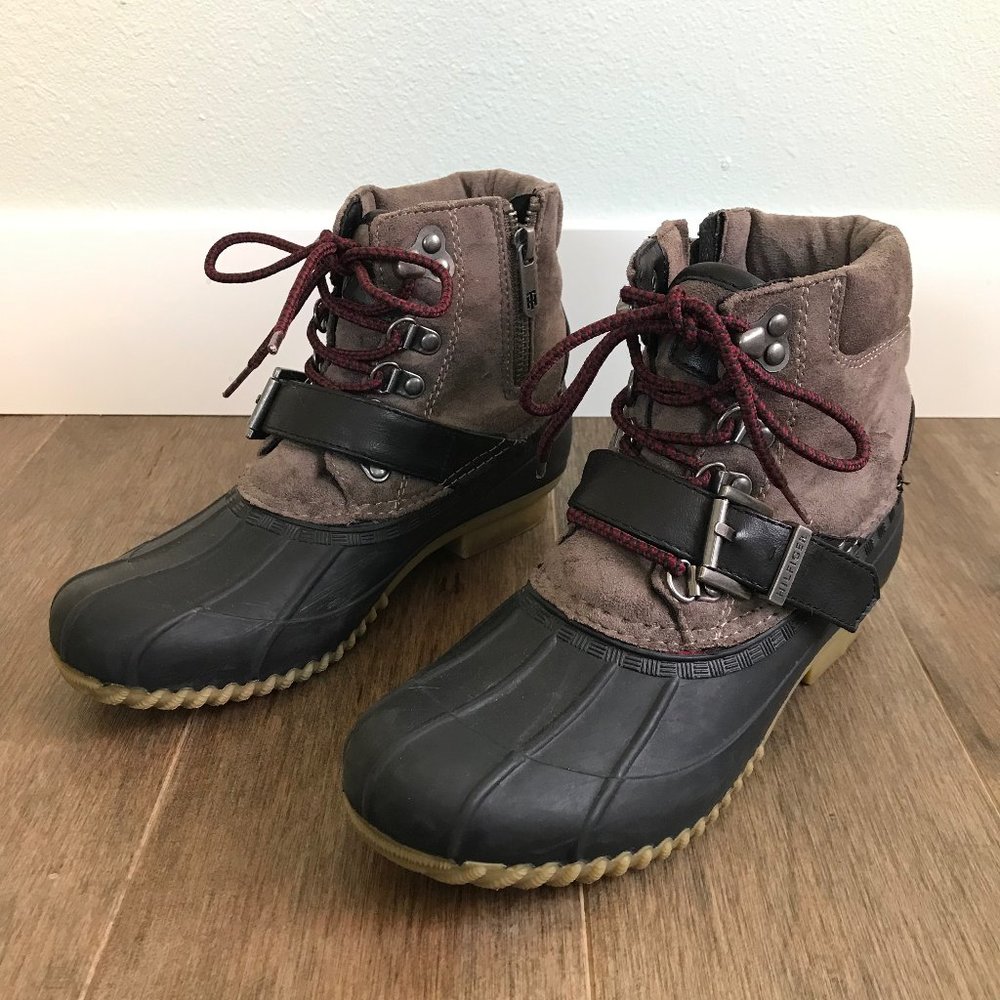 Hilfiger TW Reginal Buckle Duck Boots - Brown Black - Girl's / Women's Size 6